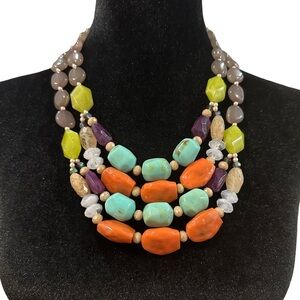 Premier Designs Spring Break Necklace Layered Set Color Beaded Strands